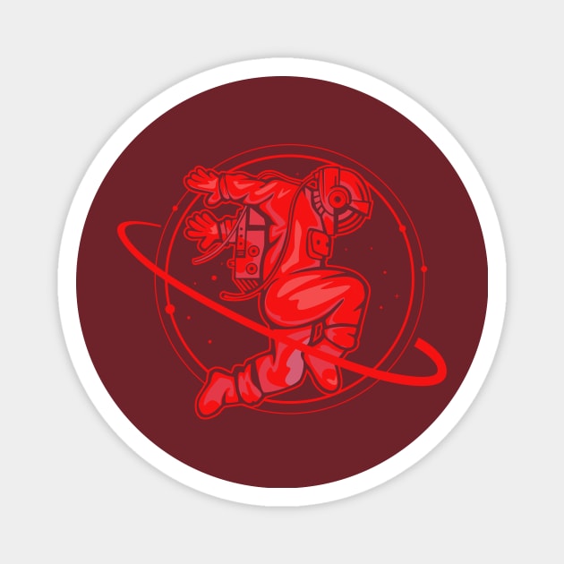 Sliding astronaut (red) Magnet by PassKoms